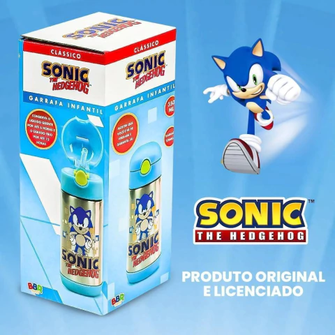GARRAFA TÉRMICA INFANTIL SONIC HEDGEHOG - BBR TOYS