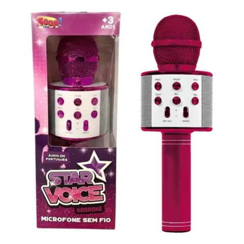 STAR VOICE KARAOKÊ – ROSA - ZOOPTOYS