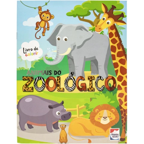 MUNDO DA FANTASIA: ANIMAIS DO ZOOLÓGICO PARA COLORIR - HAPPY BOOKS