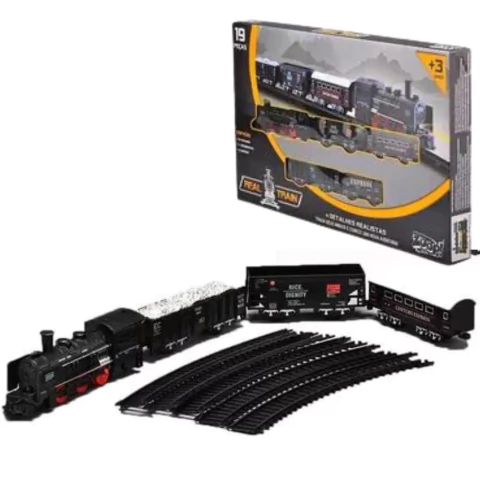 TRENZINHO LOCOMOTIVA - FERRORAMA - REAL TRAIN - 19 PÇ - ZOOP TOYS