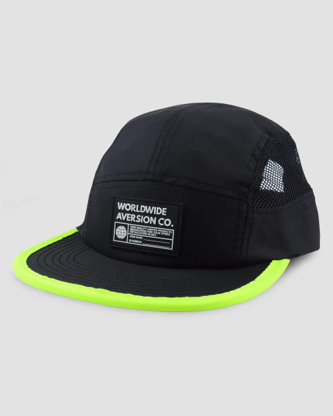 Boné Aversion Five Panel Running Aba Reta Flexível Preto/Verde Neon - Model Worldwide - comprar online