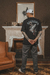 Camiseta T-shirt Aversion Oversized Unissex Preta - Model Shark - loja online