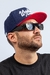 Boné Aversion Snapback Aba Reta Azul/Vermelho - Model Lettering - comprar online