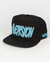 Boné Aversion Snapback Aba Reta Preto - Model Logo
