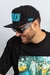Boné Aversion Snapback Aba Reta Preto - Model Logo