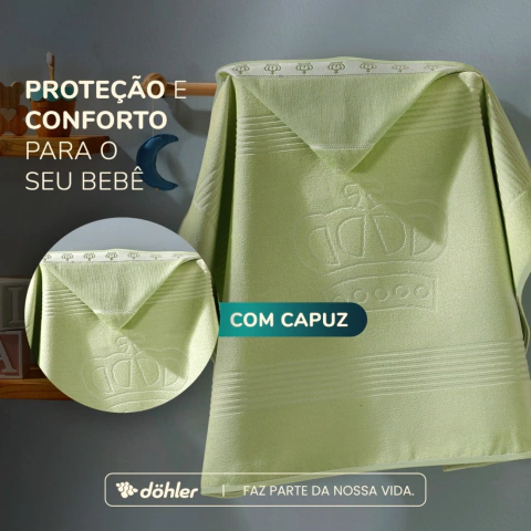 Toalha de Banho com Capuz Dohler Baby Classic - Zaza Enxovais