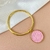Bracelete São Bento rosa resina fosca - banhado a ouro 18k