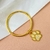 Bracelete pingente pata resinada mescla - Banhado a ouro 18k