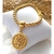 Pulseira elo veneziana GG e pingente arvore da vida - Banhado a ouro 18k (0190)