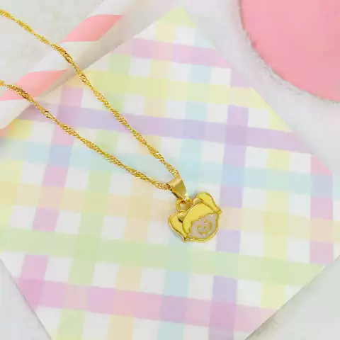 Colar infantil filha loirinha - Banhado a ouro 18k