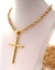 Colar com pingente cruz GG lisa - banhado a ouro 18k - comprar online