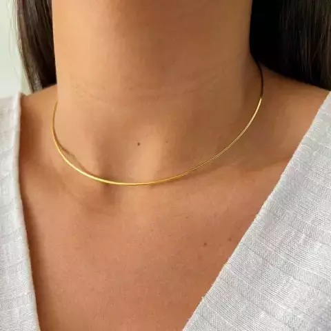 Choker aro liso - Banhado a ouro 18k