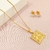 Conjunto quadrado Alin - banhado a ouro 18k