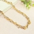 Choker 2 tons elos cartier gg- - banhado a ouro 18k - Ródio branco