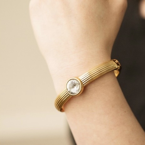 Bracelete PEDRA RIVOLI - Banhado a ouro 18k