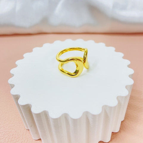 Anel elo regulavel - Banhado a ouro 18k