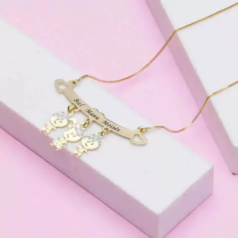 Colar filhos - Banhado ouro 18k
