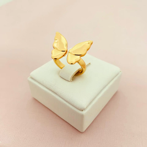 Anel borboleta - Banhado a ouro 18k - - comprar online