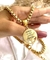 Colar elo veneziana GG com pingente entrego, confio… - banhado a ouro 18k