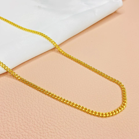 Corrente masculina groumet 2mm 8669 - banhado a ouro 18k