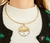 Colar aro duo orgânico - Banhado a ouro 18k / Ródio branco