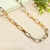 Choker 2 tons elos cartier gg - banhado a ouro 18k - Ródio branco