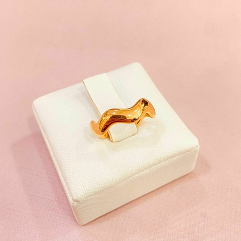 Anel onda - Banhado a ouro 18k