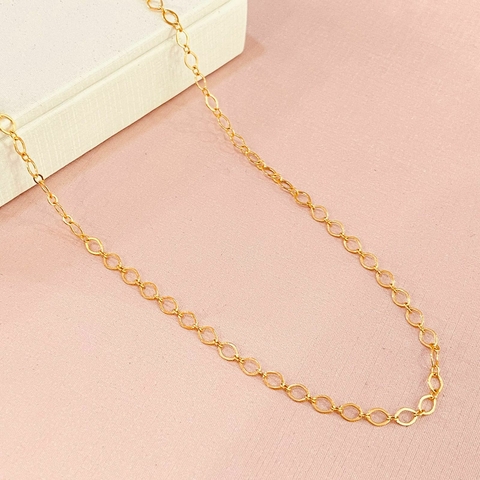Corrente elos circulos - banhado a ouro 18k