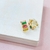 Brinco de pressão colors - banhado a ouro 18k