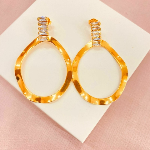 Brinco navetes e vazado - Banhado a ouro 18k - comprar online