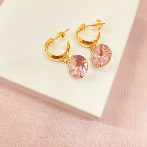 Brinco argola e zircônia - banhado a ouro 18k - comprar online