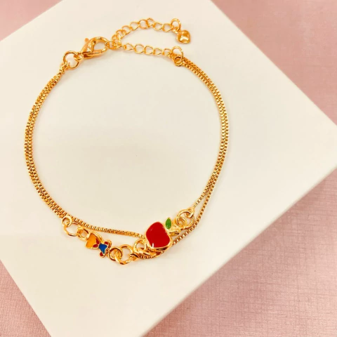 Pulseira infantil branca de neve - banhado a ouro 18k - M - comprar online