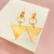 Brinco longo círculo e triângulo - banhado a ouro 18k - T - comprar online