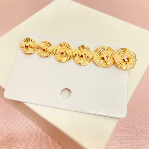 Trio de brincos trabalhado - banhado a ouro 18k - T - comprar online