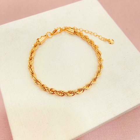 Pulseira cordão baiano GG F2531- banhado a ouro 18k - comprar online