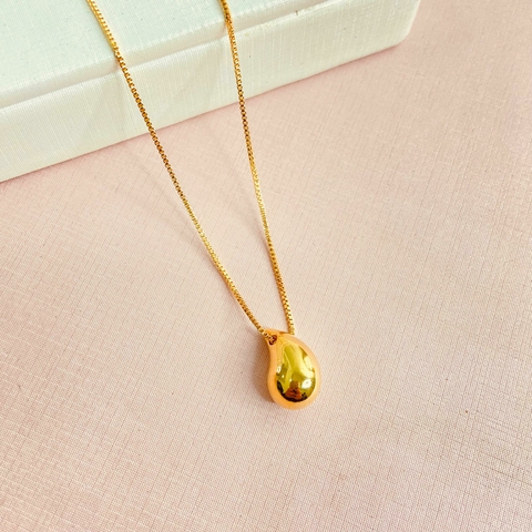Colar gota passante - banhado a ouro 18k - comprar online