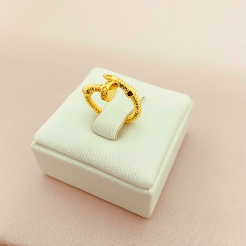 Anel prego trabalhado - banhado a ouro 18k - comprar online