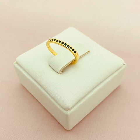 Anel aparador zircônias verdes - banhado a ouro 18k - comprar online