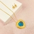 Conjunto coração azul luxo - Banhado a ouro 18k AR - comprar online