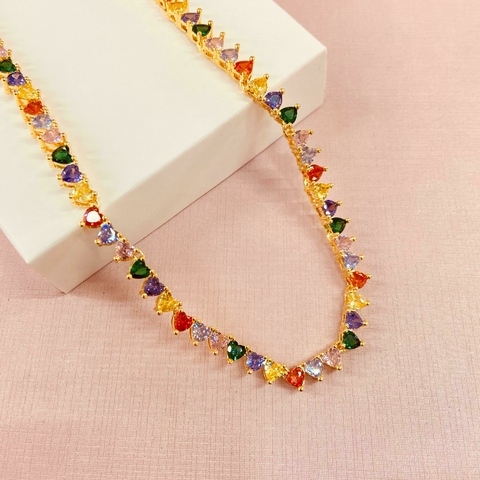 Choker riviera color luxo - Banhado a ouro 18k - comprar online