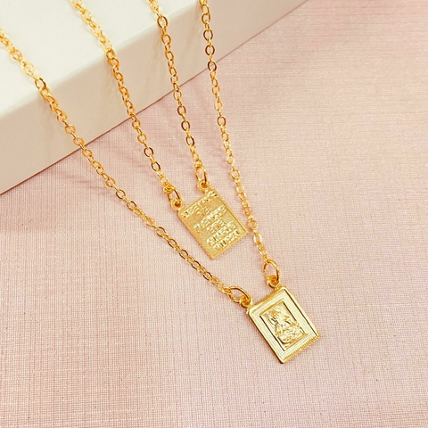 Escapulário Jesus e Maria P - banhado a ouro 18k - comprar online