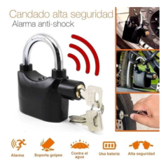 Candado Con Alarma Aro Para Motos bicicleta Rejas Sirena en internet