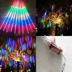Imagen de Luces de COLORES Meteoro Pack X 8 Tiras 30cm Lluvia