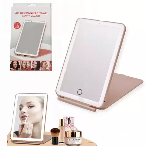 Espejo Led con Tapa Tactil Usb Maquillaje
