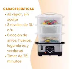 Vaporera Eléctrica Cocina Al Vapor 3 niveles - comprar online