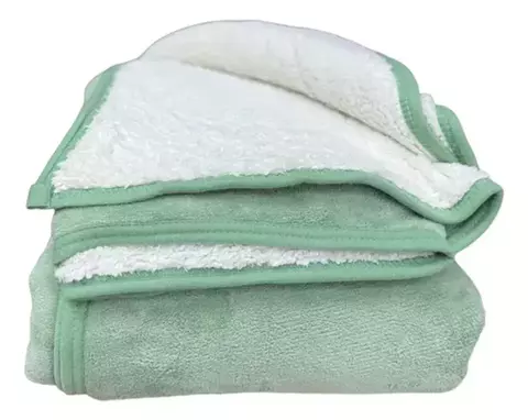 Manta Flannel Liso Con Corderito 2 Plazas 1/2 XL - comprar online