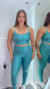 Conjunto Top Alça + Calça legging verde turmalina - comprar online