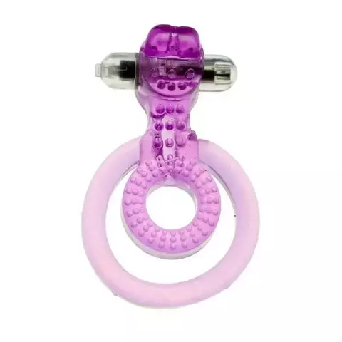 Anel peniano duplo p/ pênis e testículo com vibrador - Código 4712