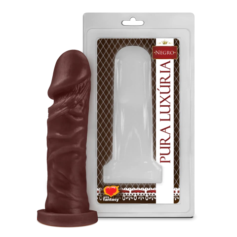 Pênis Realístico Negro Maciço - 15,3 X 4cm - Código 3002