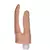 Pênis Duplo Bege Com Vibrador 18cm e 17 cm - Código 4972